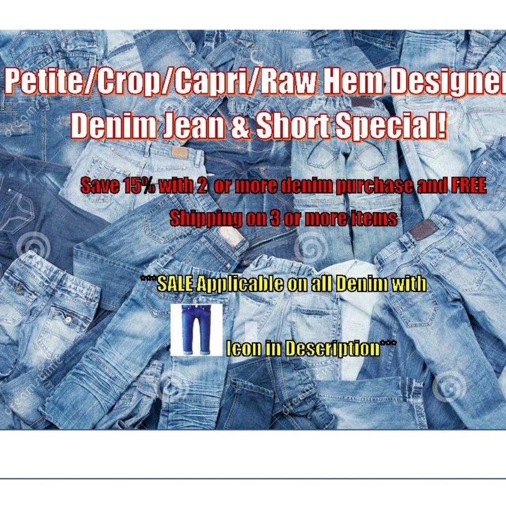 Petite/Crop/Capri/RawHem Designer Denim Jean SPECL